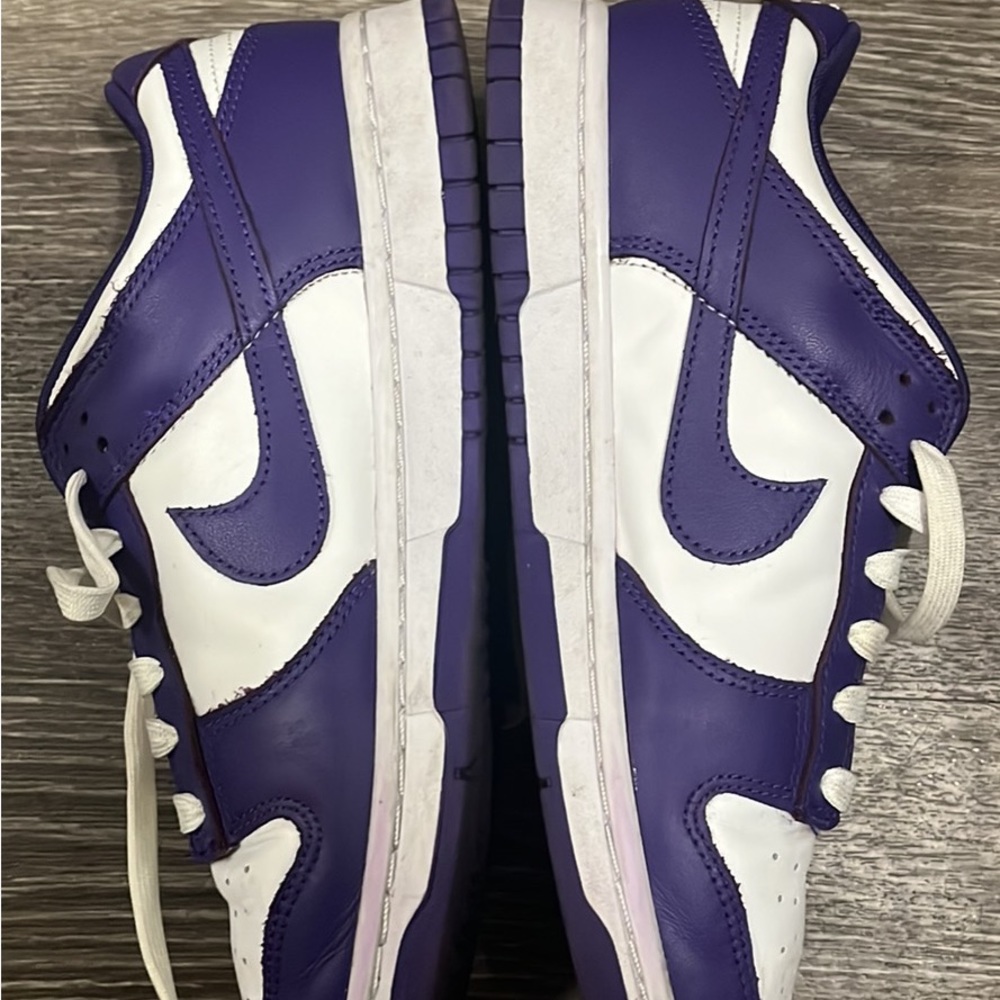 Purple and White Nike dunks